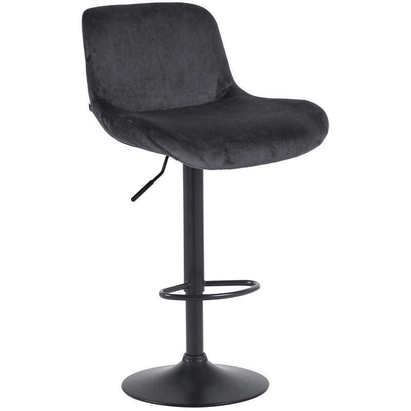 Tabouret de bar Solon en velours noir
