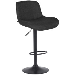 Tabouret de bar Solon en tissu noir