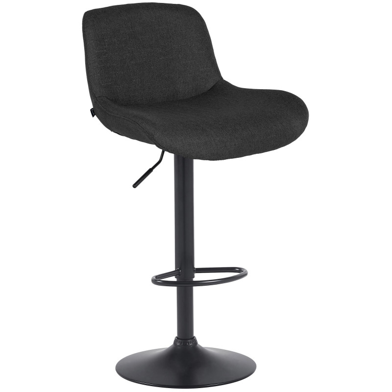 Tabouret de bar Solon en tissu noir
