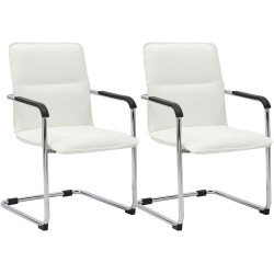 Lot de 2 chaises visiteurs Seattle blanches