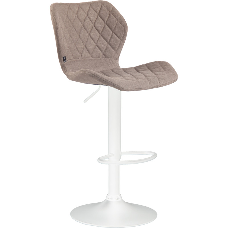 Tabouret de bar en tissu liège blanc taupe