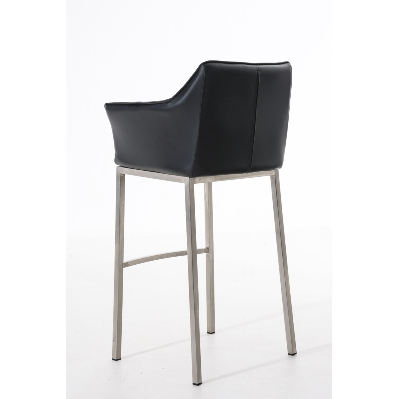 Tabouret de bar Damaso E avec structure à 4 pieds noir