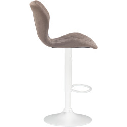 Tabouret de bar en tissu liège blanc taupe
