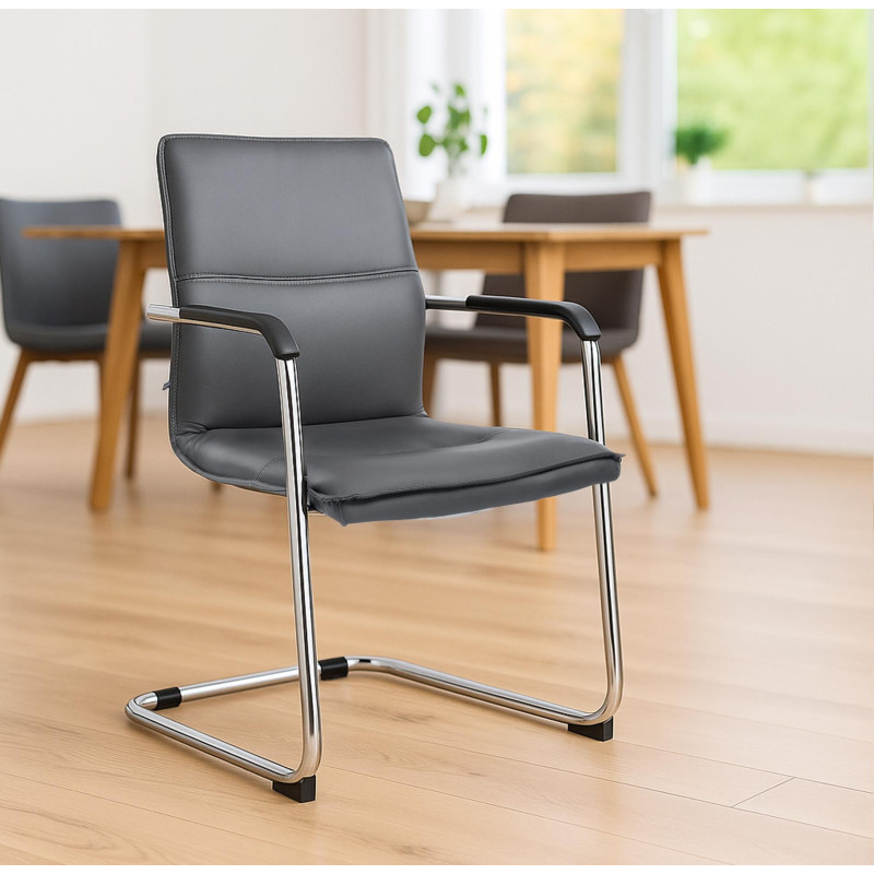 Lot de 2 chaises visiteurs Seattle gris