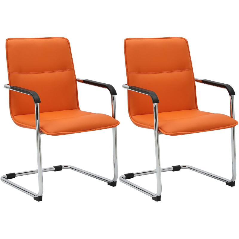 Lot de 2 chaises visiteurs Seattle orange