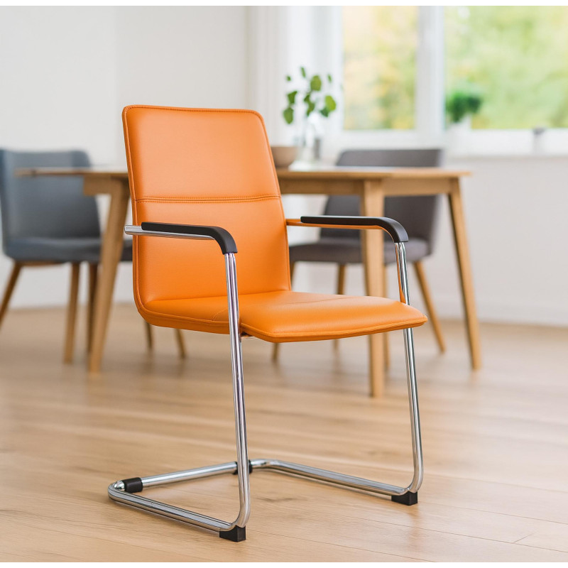 Lot de 2 chaises visiteurs Seattle orange