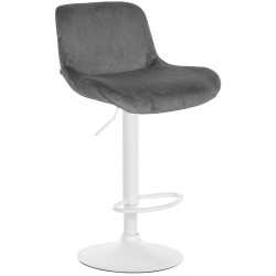 Tabouret de bar Solon en velours gris foncé