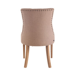 Ensemble de 2 chaises de salle à manger Aberdeen, tissu taupe clair antique