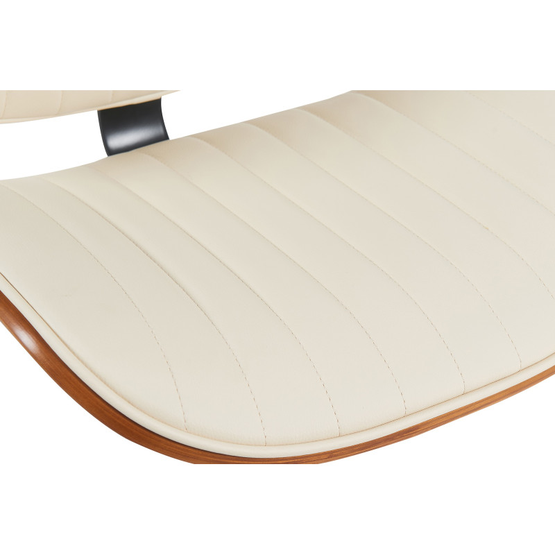 Lot de 2 tabourets de bar Clawson, simili cuir noix/crème