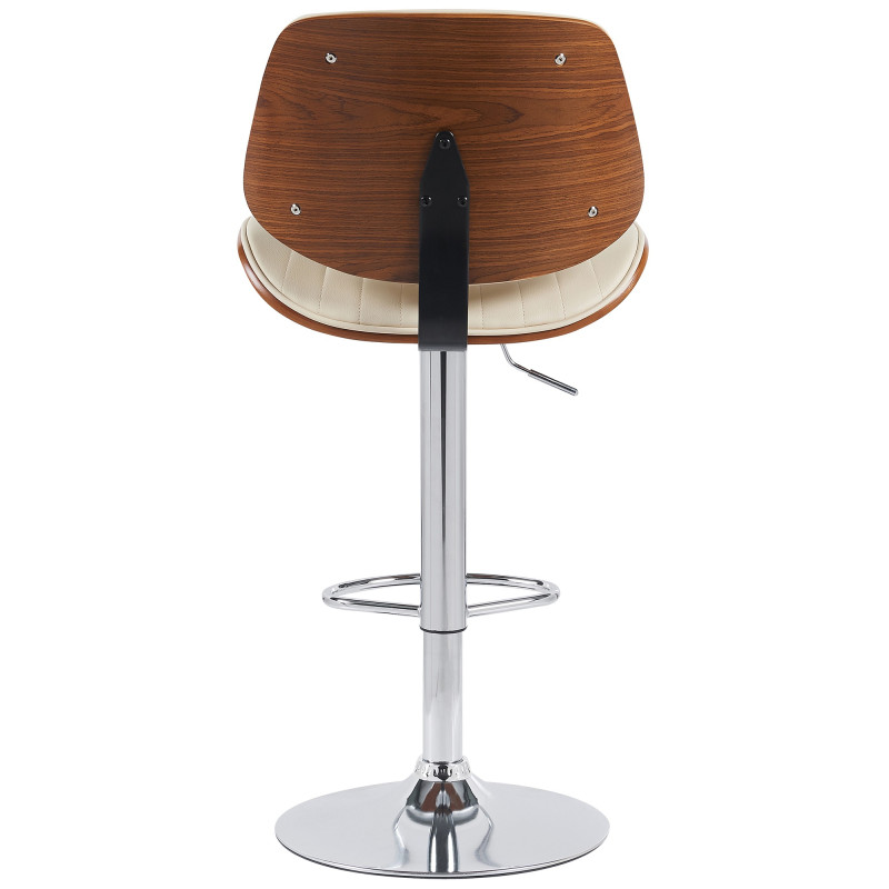 Lot de 2 tabourets de bar Clawson, simili cuir, chrome noix/crème