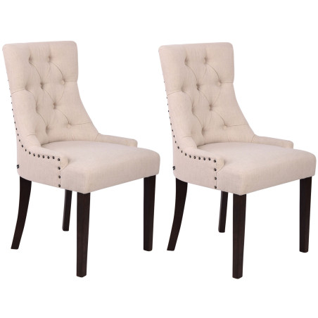 Lot de 2 chaises de salle à manger en tissu Aberdeen crème antique