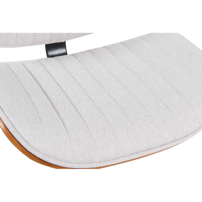 Lot de 2 tabourets de bar Clawson en tissu noix/crème