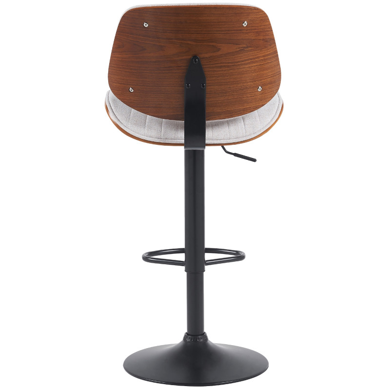 Lot de 2 tabourets de bar Clawson en tissu noix/crème