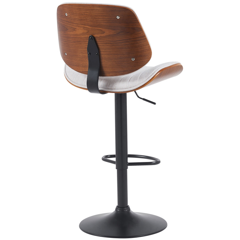 Lot de 2 tabourets de bar Clawson en tissu noix/crème