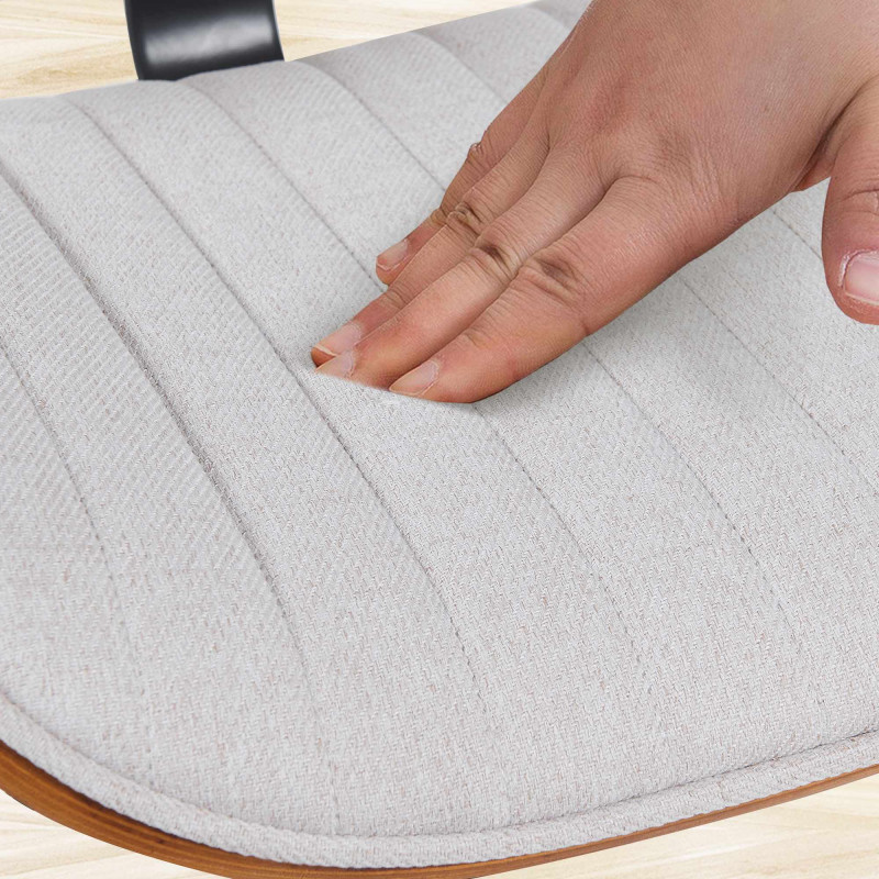 Lot de 2 tabourets de bar Clawson en tissu noix/crème