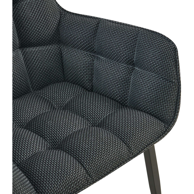 Chaise Tirana tissu noir gris titane