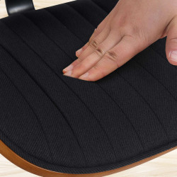 Lot de 2 tabourets de bar Clawson en tissu chromé noyer/noir