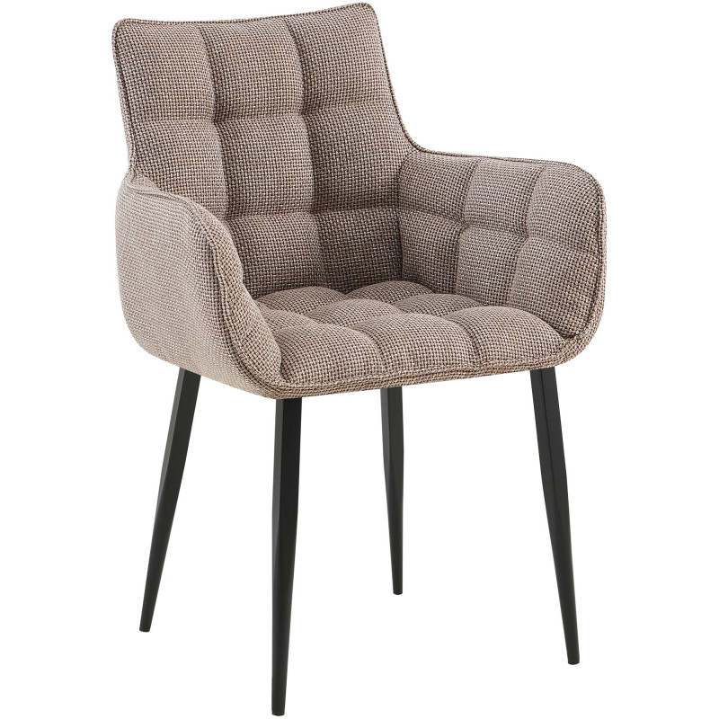 Chaise Tirana tissu noir terra marron