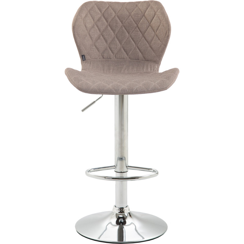 Tabouret de bar en tissu liège chromé taupe