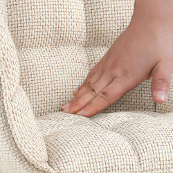 Chaise Tirana, tissu : noir et ivoire