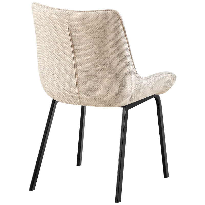 Chaise Saranda en tissu noir ivoire