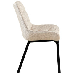 Chaise Saranda en tissu noir ivoire