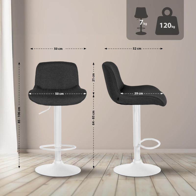 Lot de 2 tabourets de bar Solon en velours noir