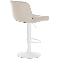 Lot de 2 tabourets de bar Solon en velours crème