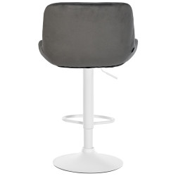 Lot de 2 tabourets de bar Solon en velours gris foncé