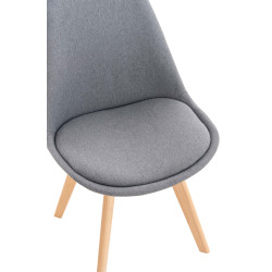 Chaise Linares en tissu gris clair