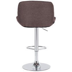 Lot de 2 tabourets de bar Solon en tissu chromé brun foncé
