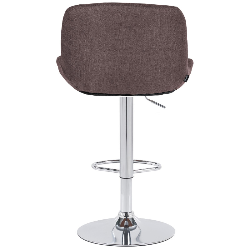 Lot de 2 tabourets de bar Solon en tissu chromé brun foncé