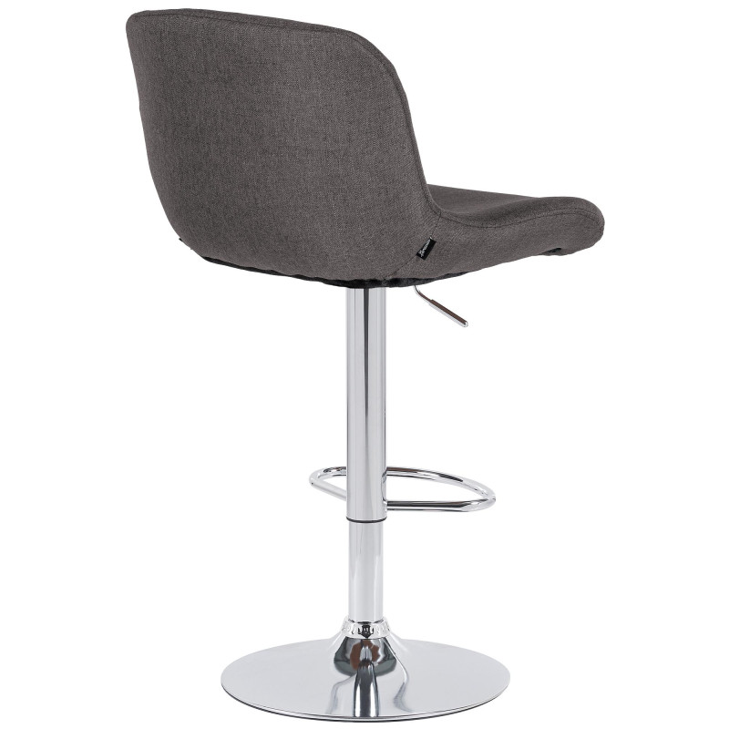 Lot de 2 tabourets de bar Solon en tissu chromé gris foncé