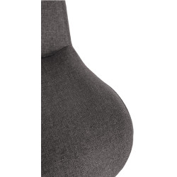Lot de 2 tabourets de bar Solon en tissu chromé gris foncé