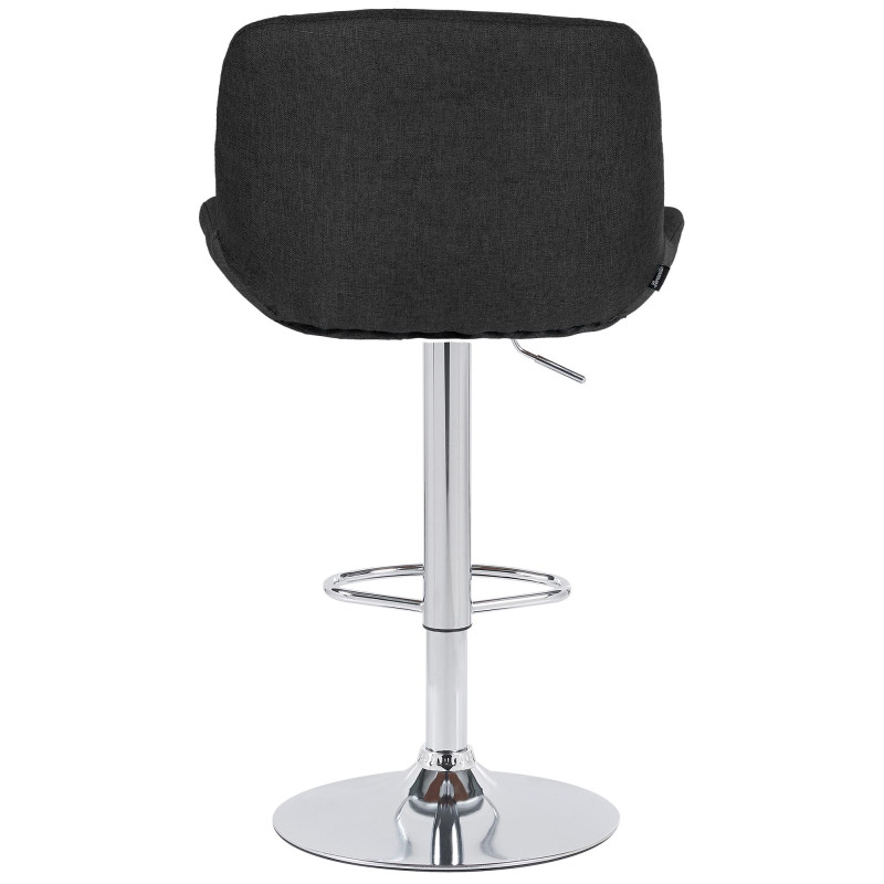 Lot de 2 tabourets de bar Solon en tissu chromé noir