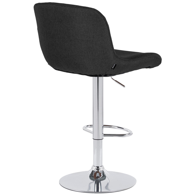 Lot de 2 tabourets de bar Solon en tissu chromé noir