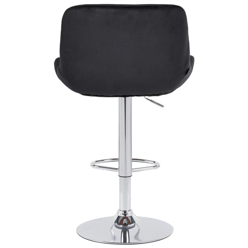 Lot de 2 tabourets de bar Solon en velours chromé noir