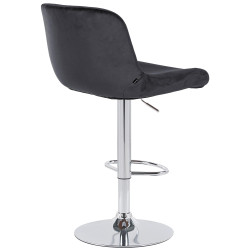 Lot de 2 tabourets de bar Solon en velours chromé noir