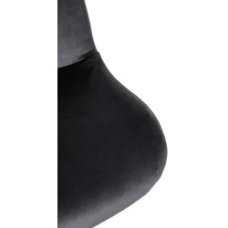 Lot de 2 tabourets de bar Solon en velours chromé noir