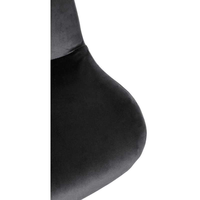 Lot de 2 tabourets de bar Solon en velours chromé noir