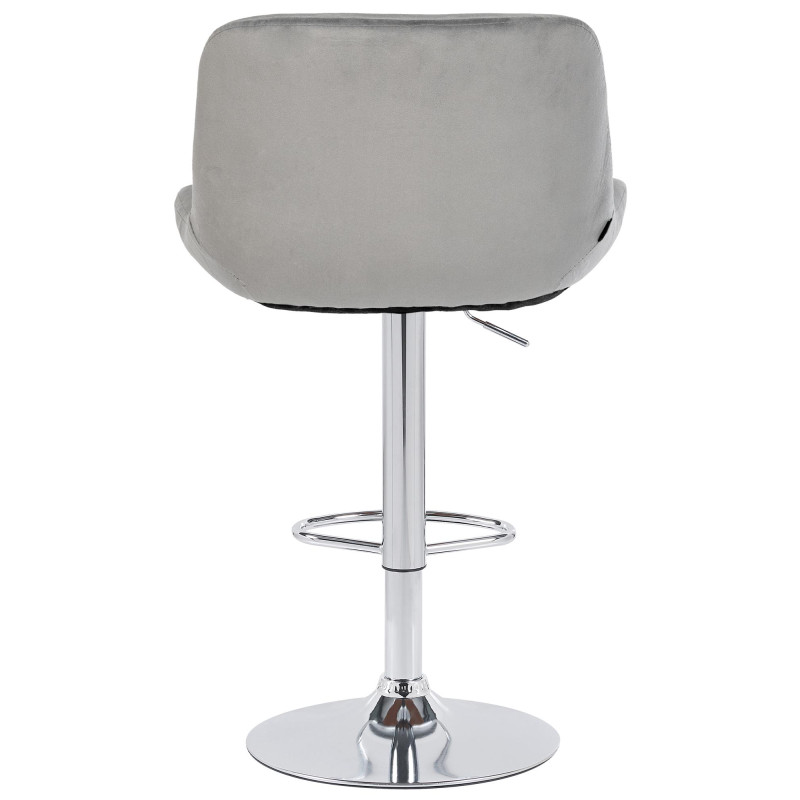 Lot de 2 tabourets de bar Solon en velours chromé gris