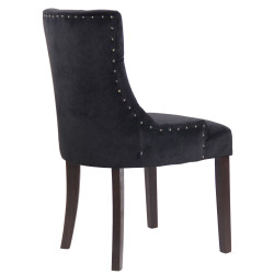 Chaise de salle à manger Aberdeen en velours noir antique