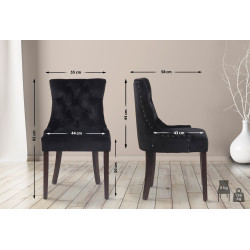 Chaise de salle à manger Aberdeen en velours noir antique