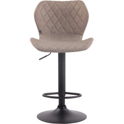 Tabouret de bar en tissu liège noir taupe