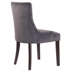 Chaise de salle à manger Aberdeen en velours gris foncé antique