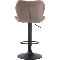 Tabouret de bar en tissu liège noir taupe