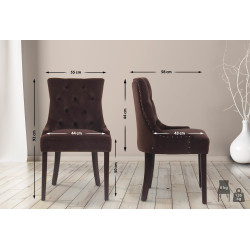 Chaise de salle à manger Aberdeen en velours marron antique