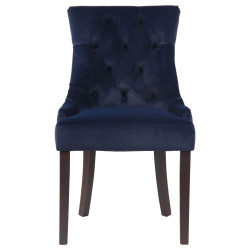 Chaise de salle à manger en velours Aberdeen bleu antique