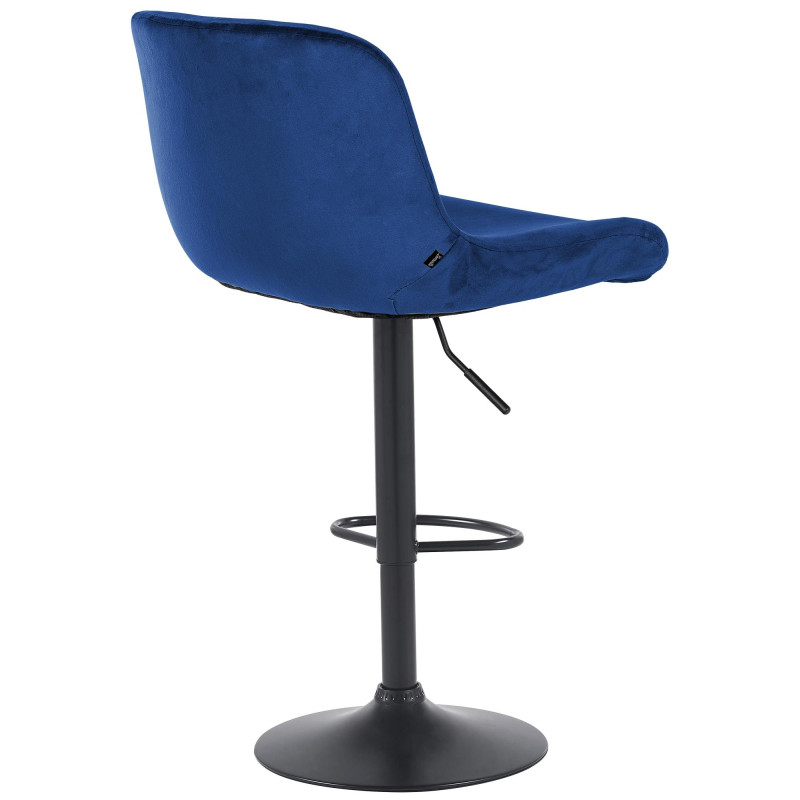 Lot de 2 tabourets de bar Solon en velours bleu