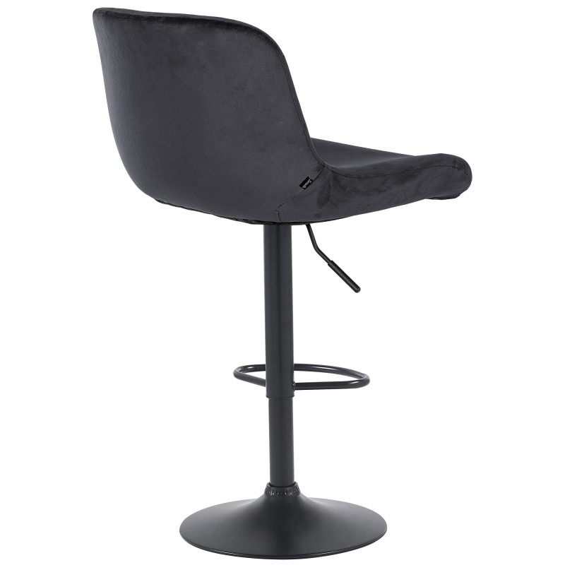 Lot de 2 tabourets de bar Solon en velours noir